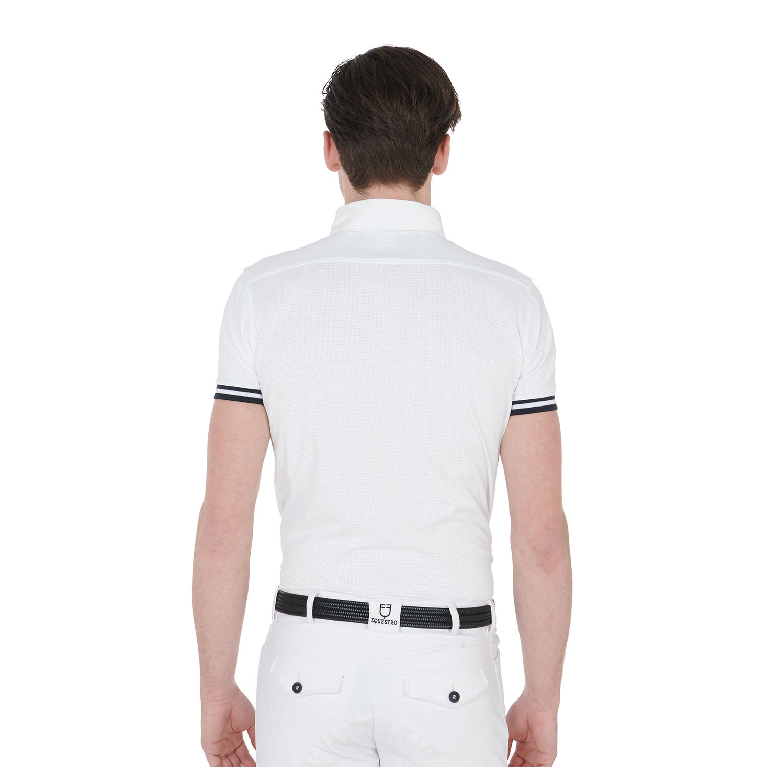 Pánské slim fit závodní polo tričko s černými vsadkami