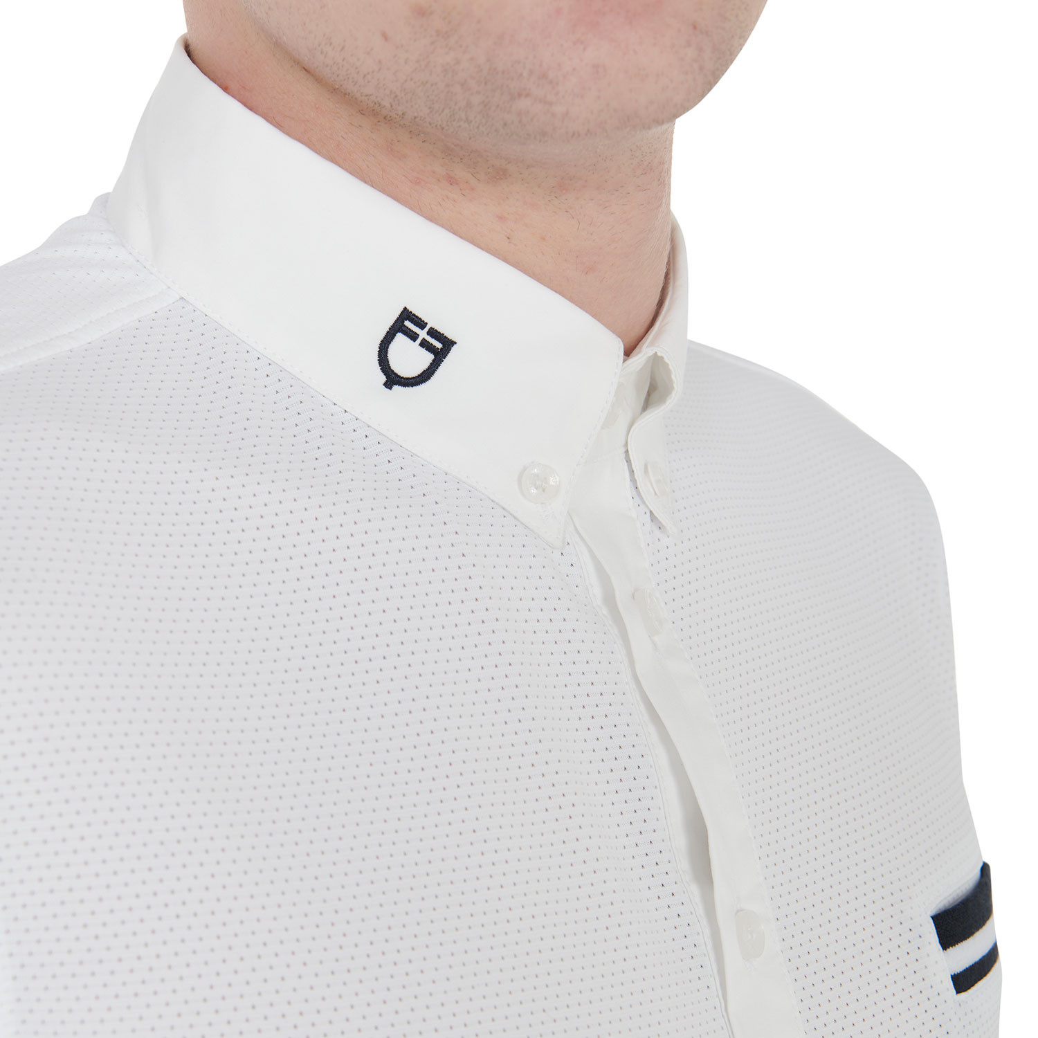 Pánské slim fit závodní polo tričko s černými vsadkami