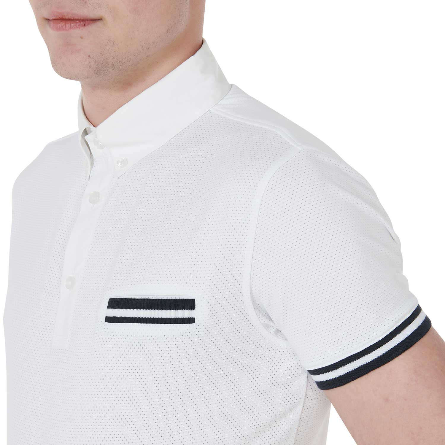 Pánské slim fit závodní polo tričko s černými vsadkami