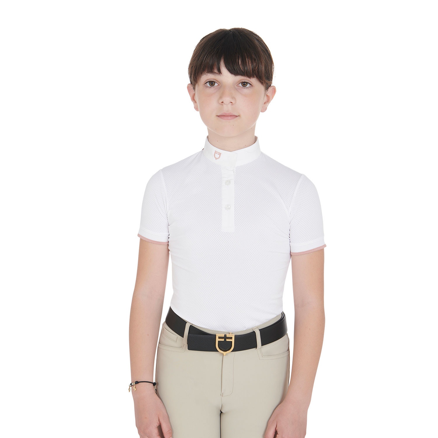 Dívčí slim fit prodyšné závodní polo tričko