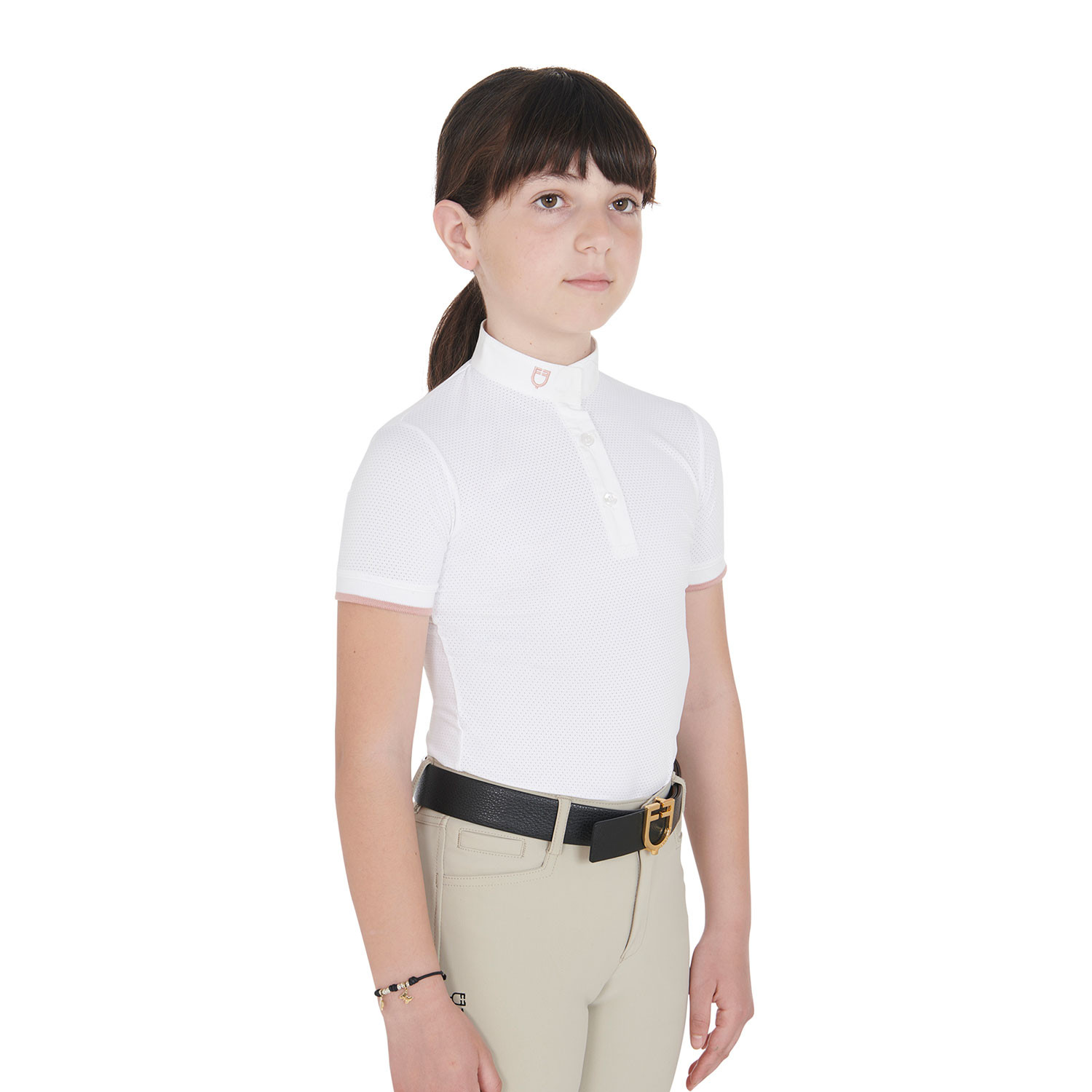 Dívčí slim fit prodyšné závodní polo tričko