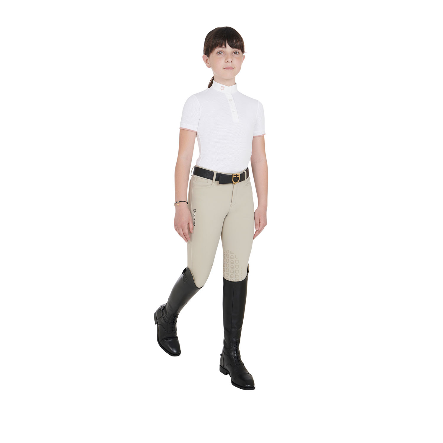 Dívčí slim fit prodyšné závodní polo tričko