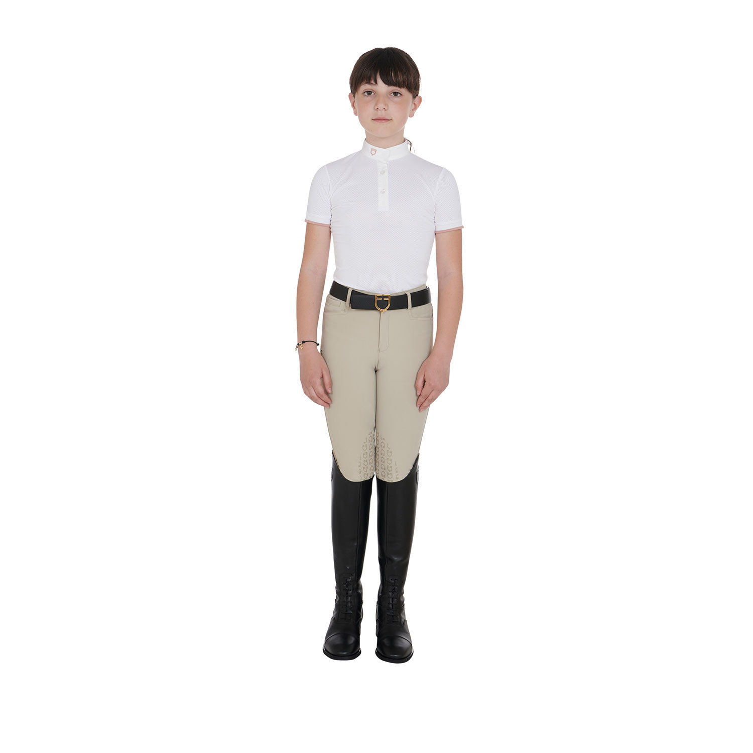Dívčí slim fit prodyšné závodní polo tričko