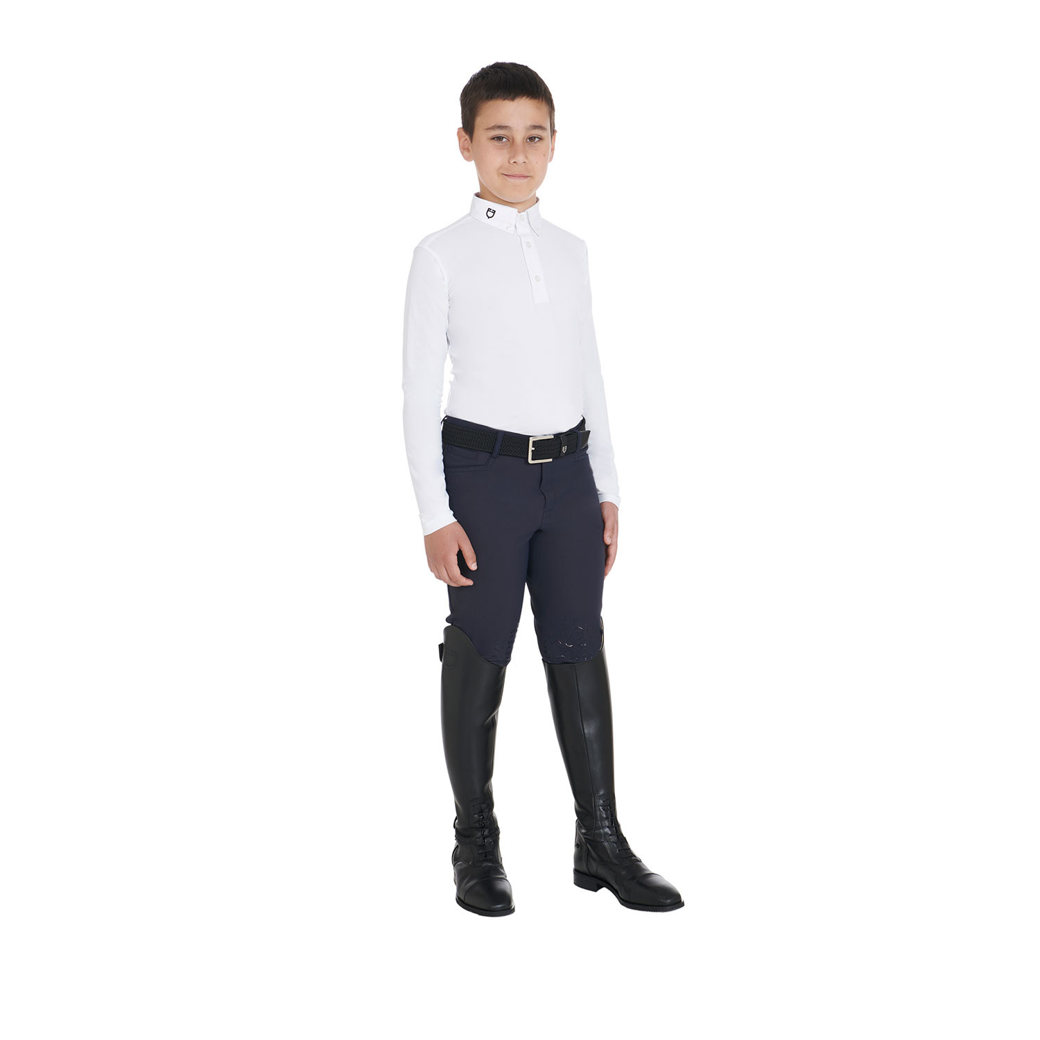 Chlapecké slim fit závodní polo tričko se třemi knoflíky