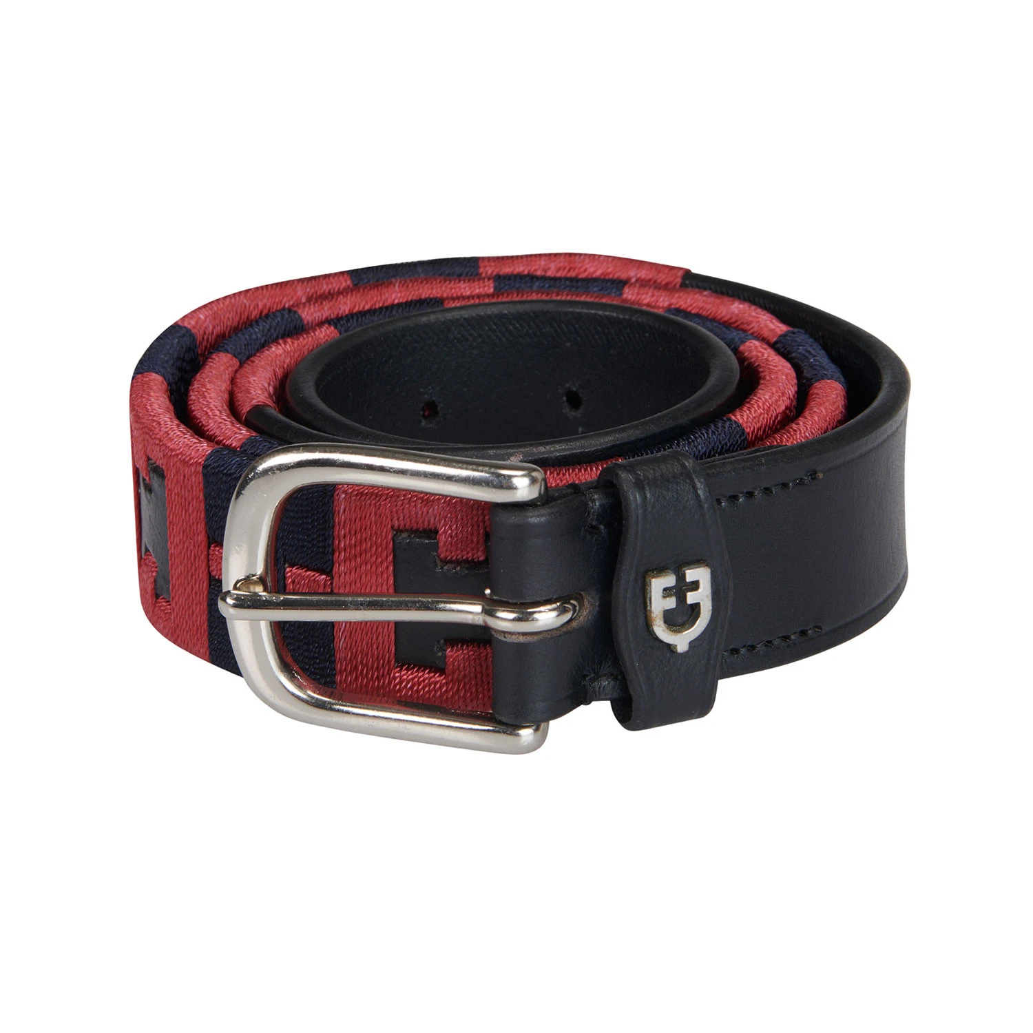 Leren riem met geometrisch patroon