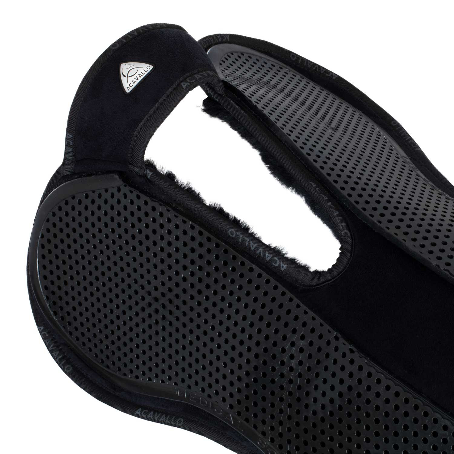 Westernová paměťová podložka Acavallo WFS Suede Classic Gel s celým beránkem