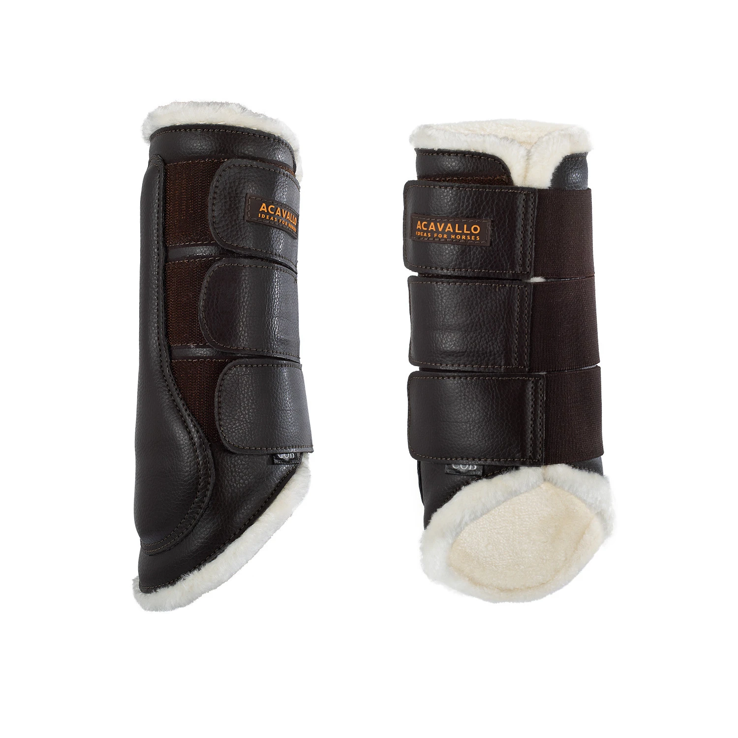 Achter brushing boots van imitatie schapenvacht & drievoudige klittenbandsluiting
