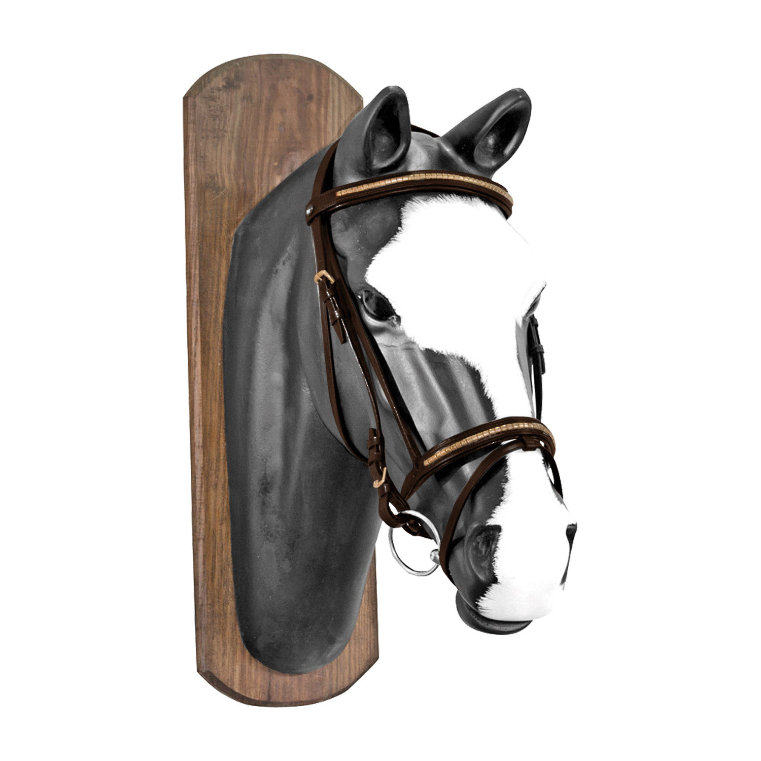 Derby Bridle With  Gold Clincher And Rubber Reins