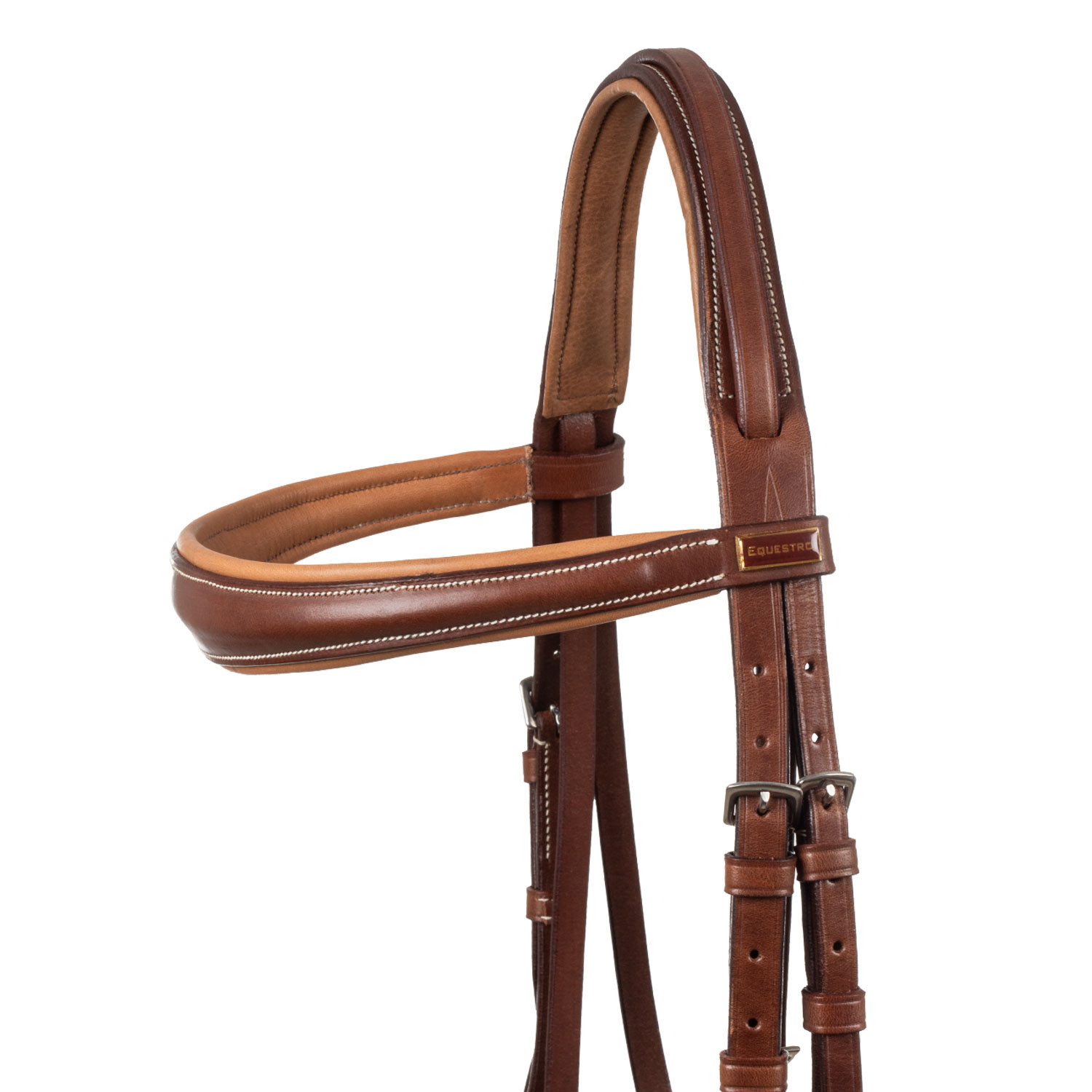 Kožená uzdečka Equestro Jubilee s pogumovanými otěžemi