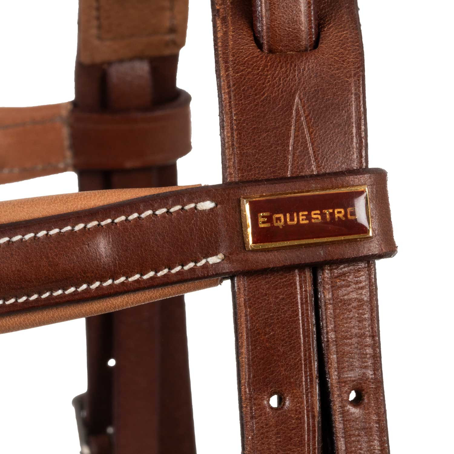 Kožená uzdečka Equestro Jubilee s pogumovanými otěžemi