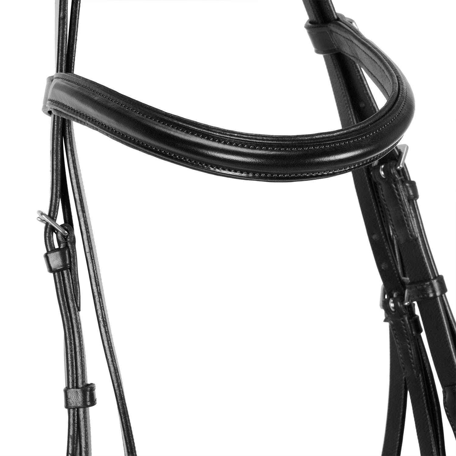 Kožená uzdečka Equestro s pogumovanými otěžemi