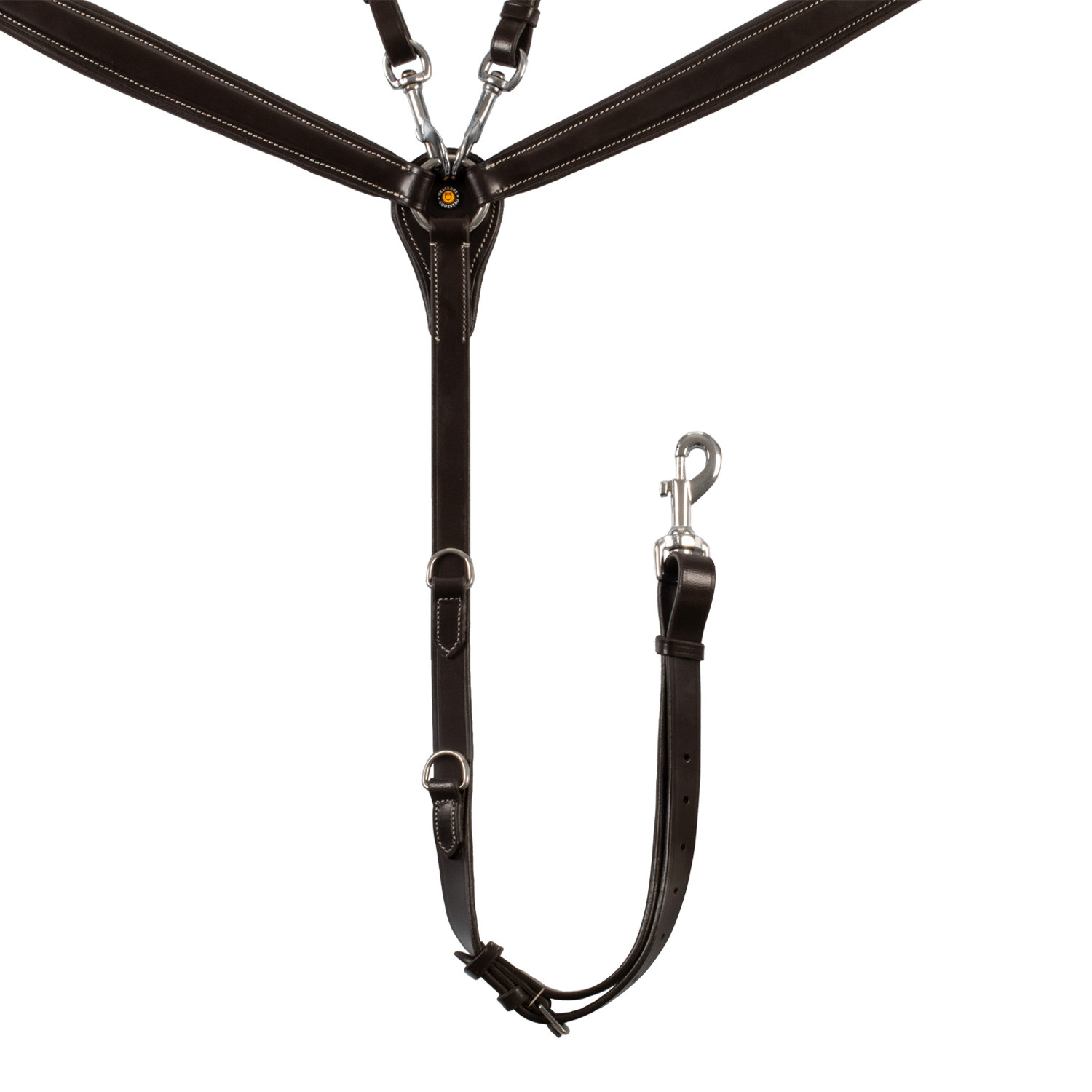 Kožený poprsník Equestro s martingalem Pony hnědý