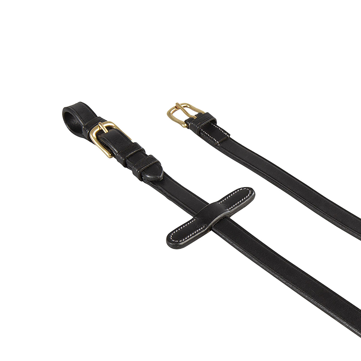 Kožené otěže Equestro zesílené gumou 19 mm