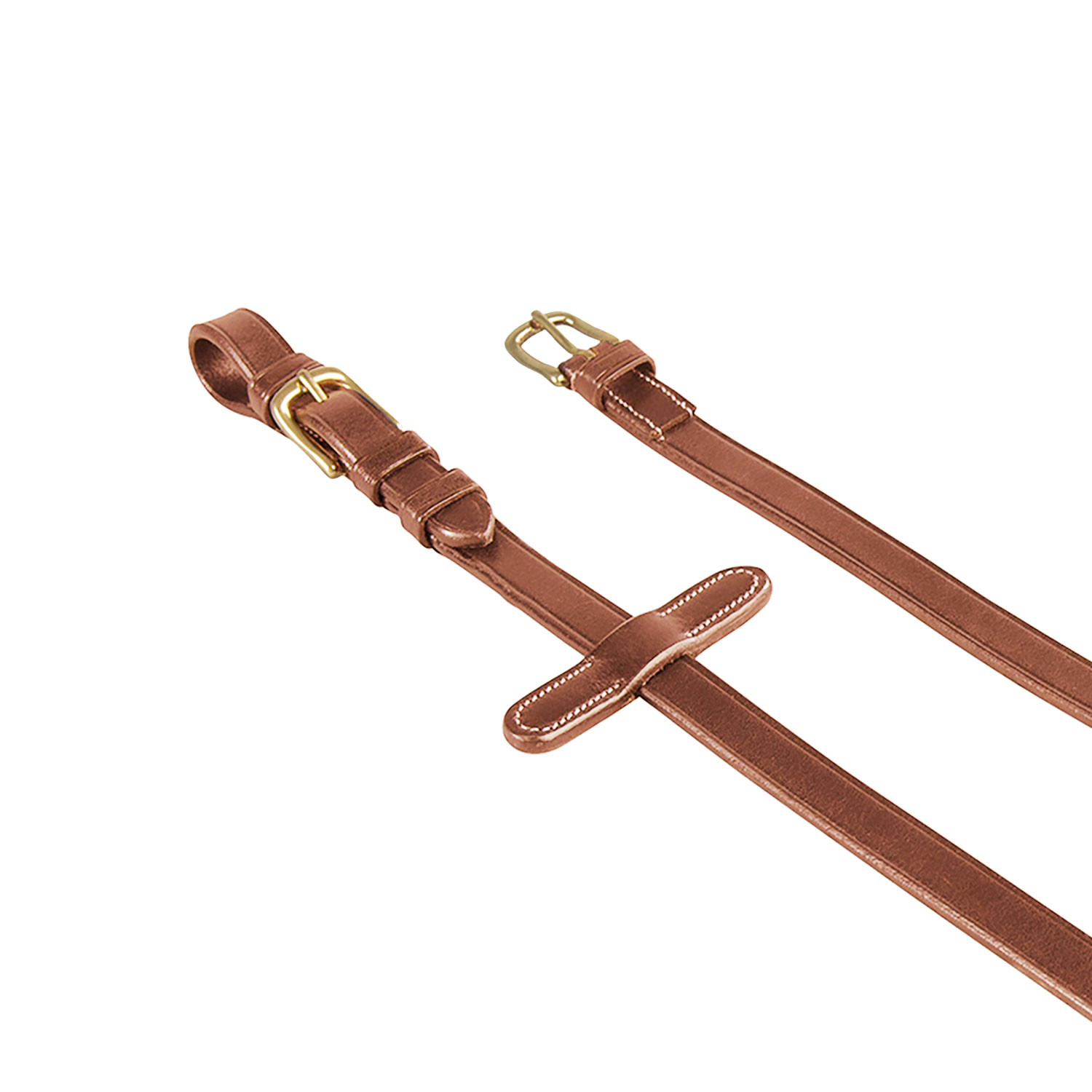 Kožené otěže Equestro zesílené gumou 19 mm