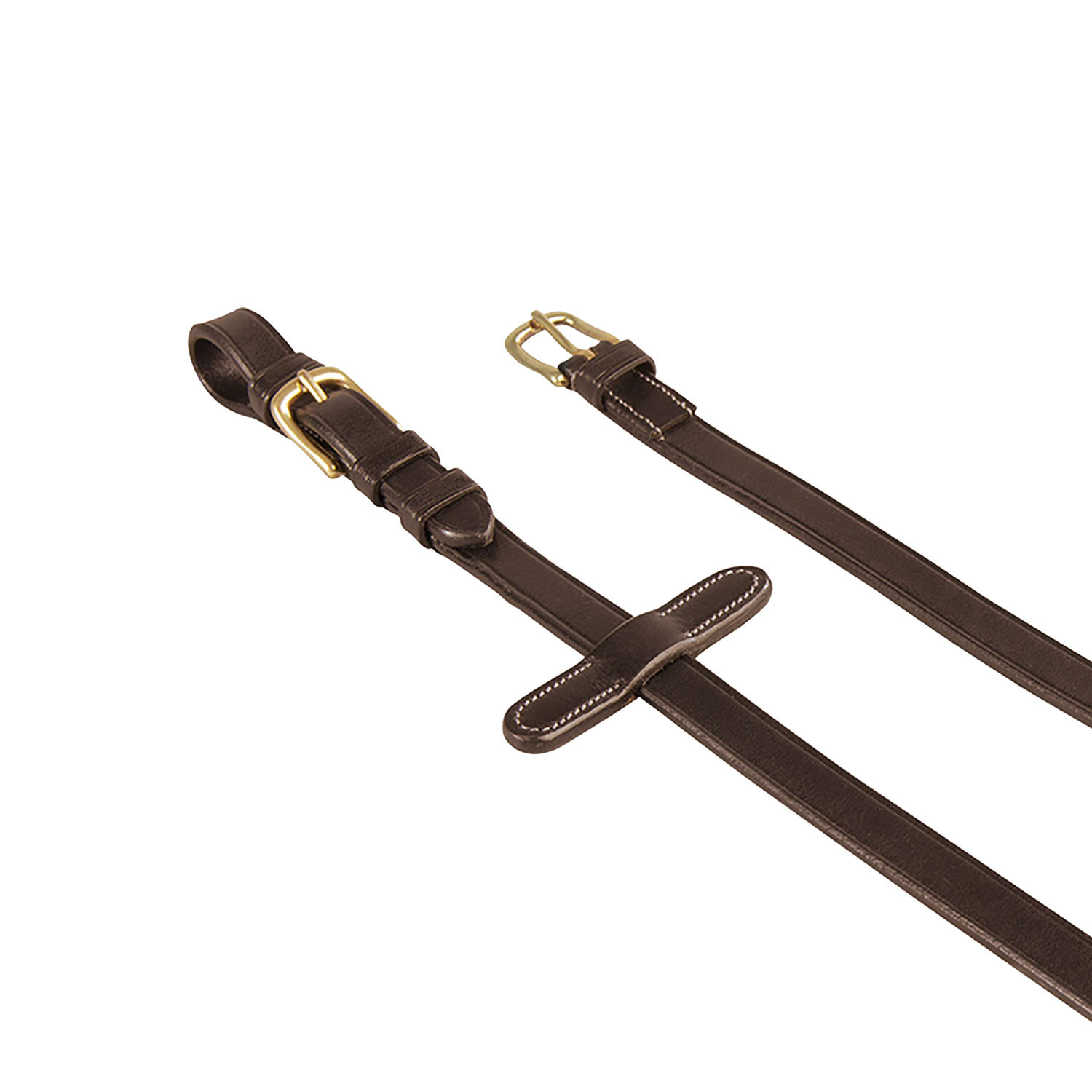 Kožené otěže Equestro zesílené gumou 19 mm