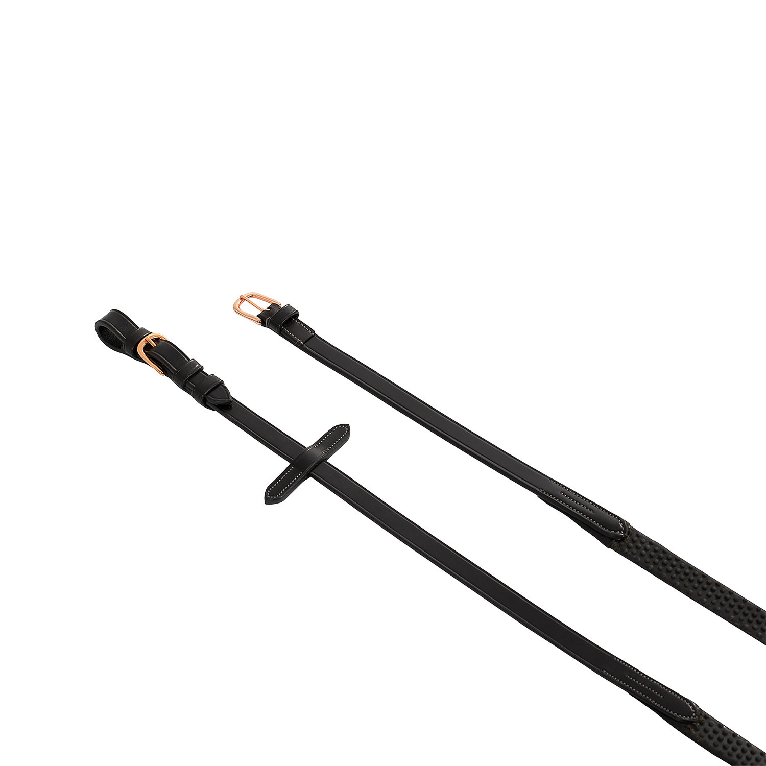 Kožené pogumované otěže Equestro Rose Gold 19 mm