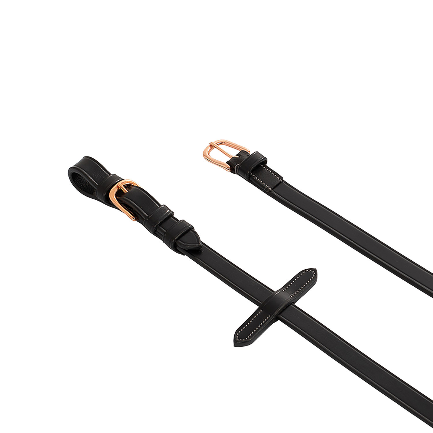 Kožené pogumované otěže Equestro Rose Gold 19 mm