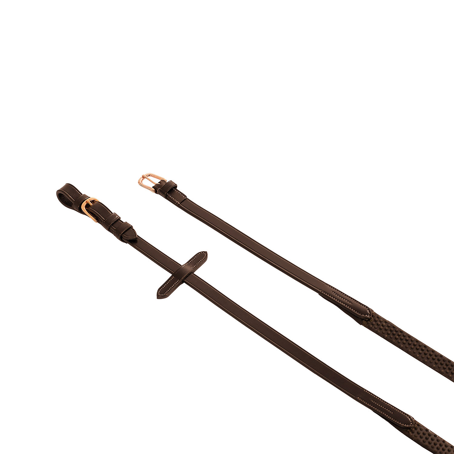 Kožené pogumované otěže Equestro Rose Gold 19 mm