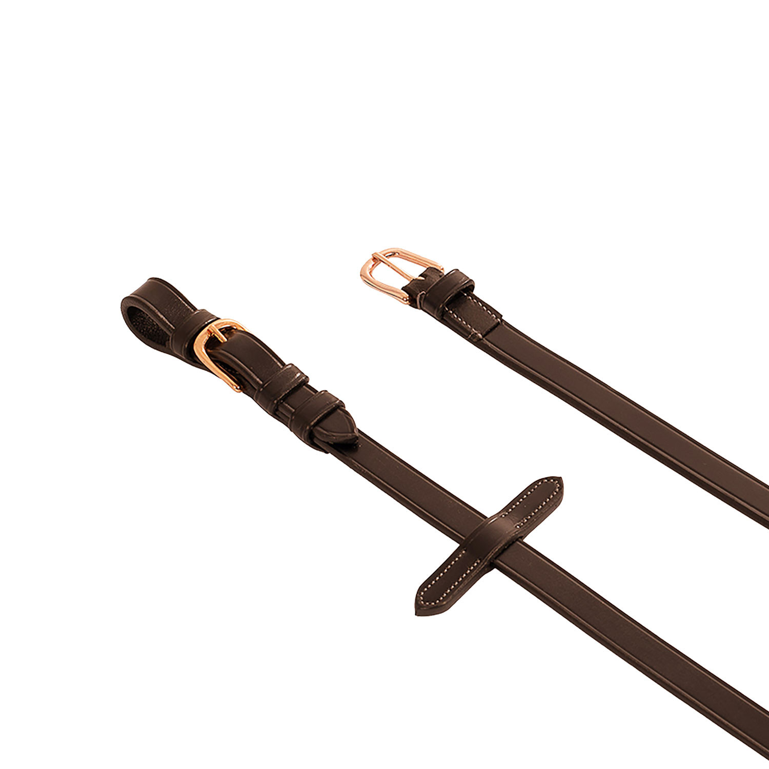 Kožené pogumované otěže Equestro Rose Gold 19 mm