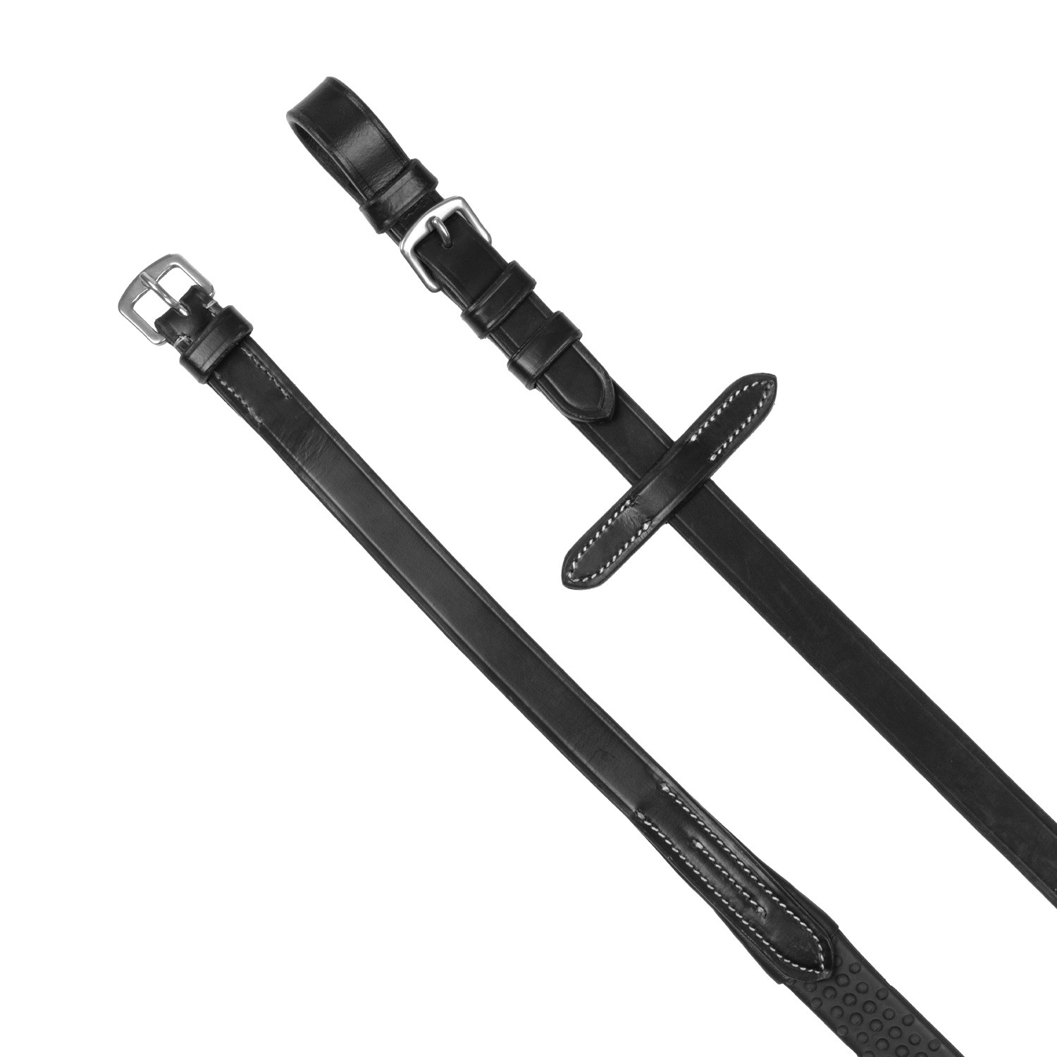 Kožené otěže Equestro s niklovanými přezkami