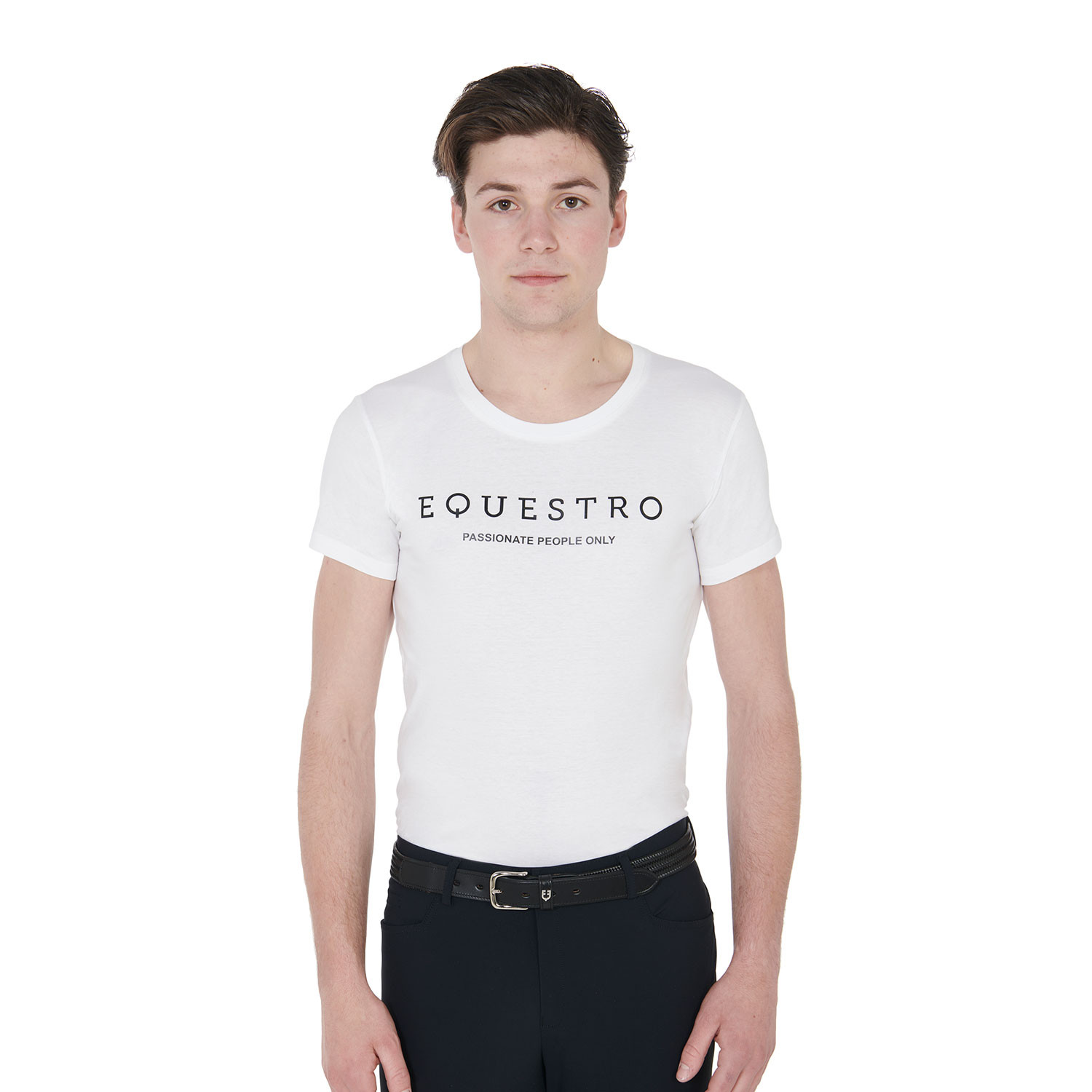 Pánské slim fit tričko Equestro s kontrastním nápisem