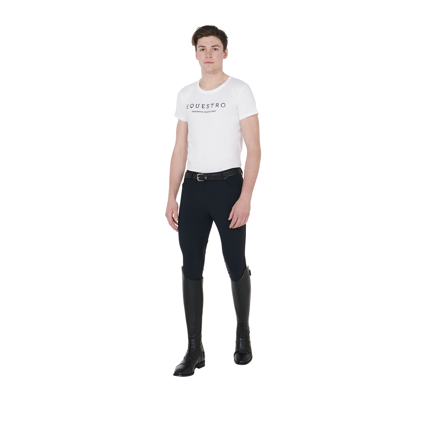 Pánské slim fit tričko Equestro s kontrastním nápisem