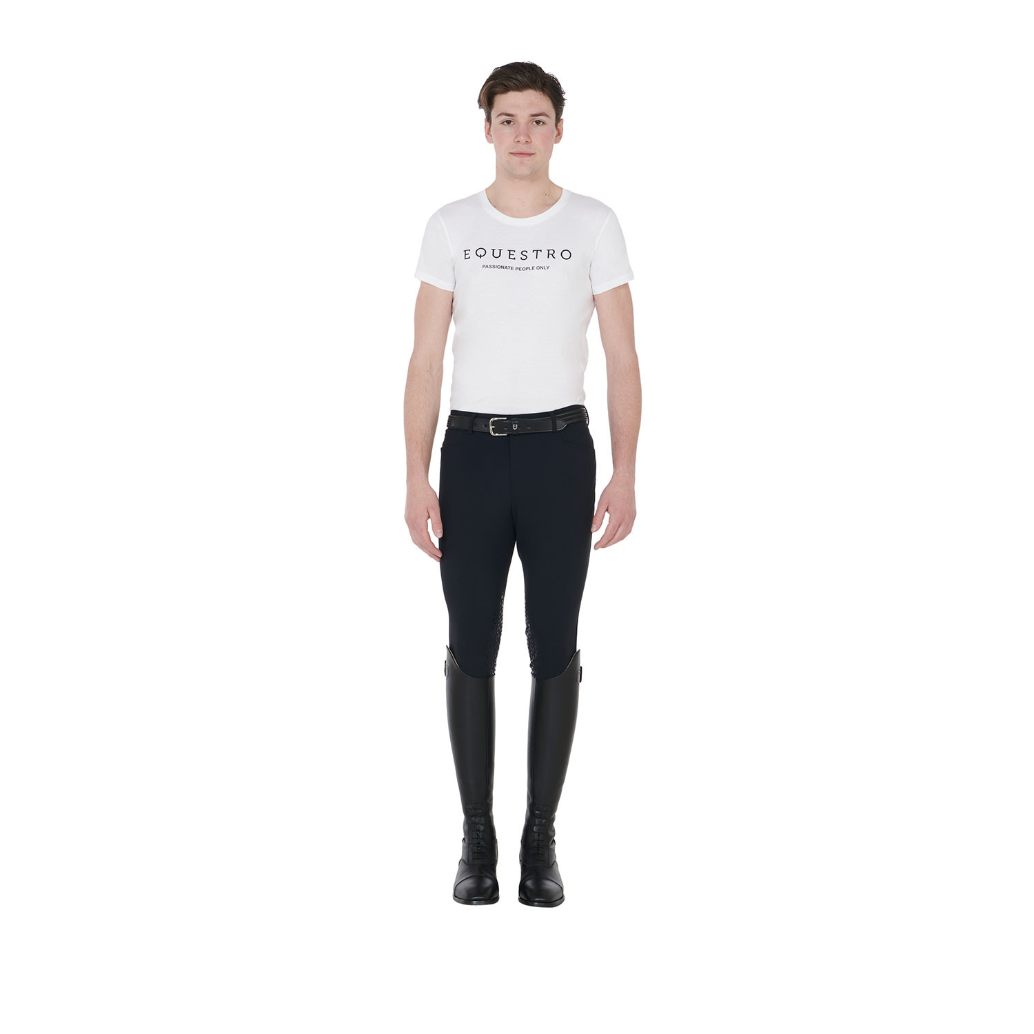 Pánské slim fit tričko Equestro s kontrastním nápisem