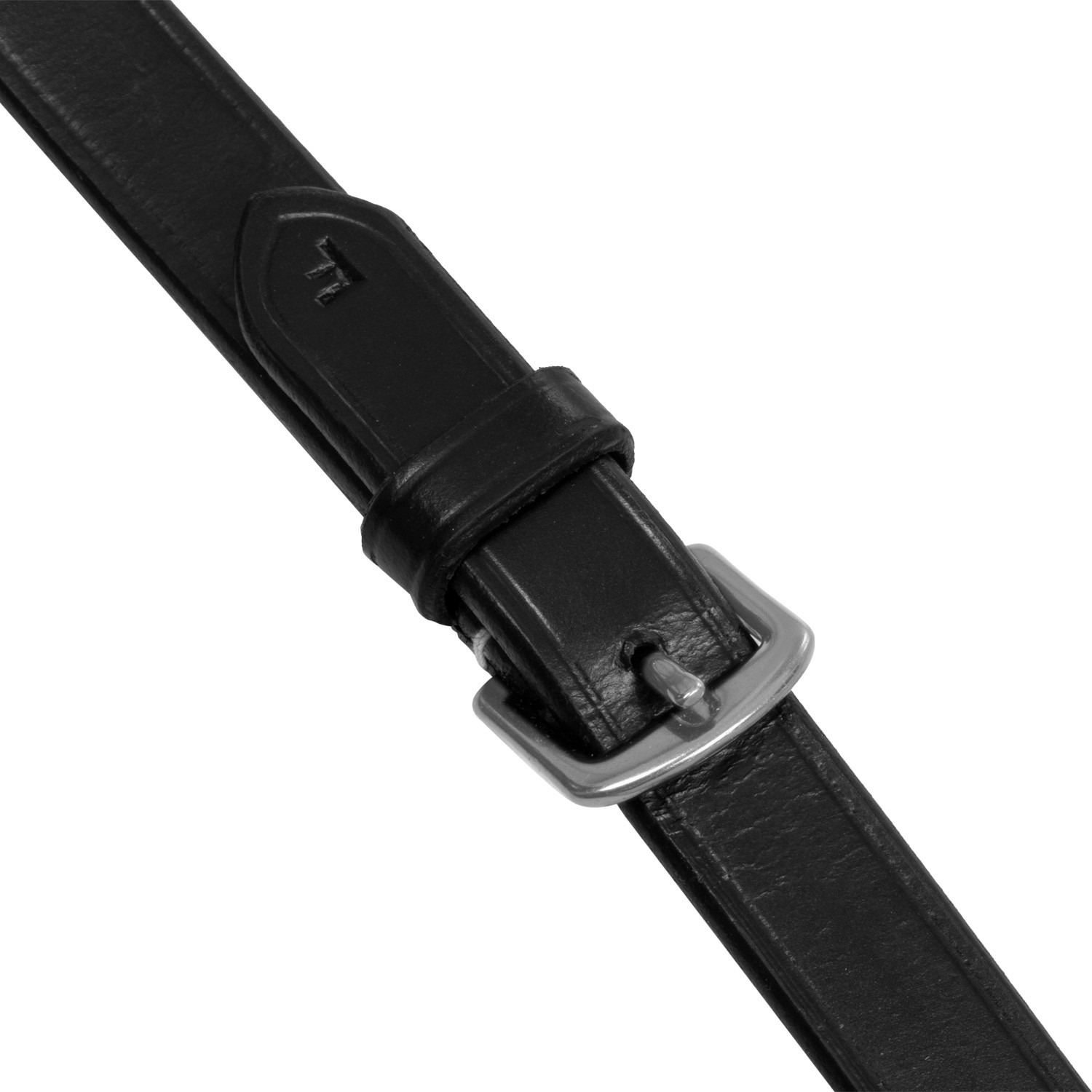 Kožené pogumované otěže Equestro Solid Lettering Grip se stříbrným kováním