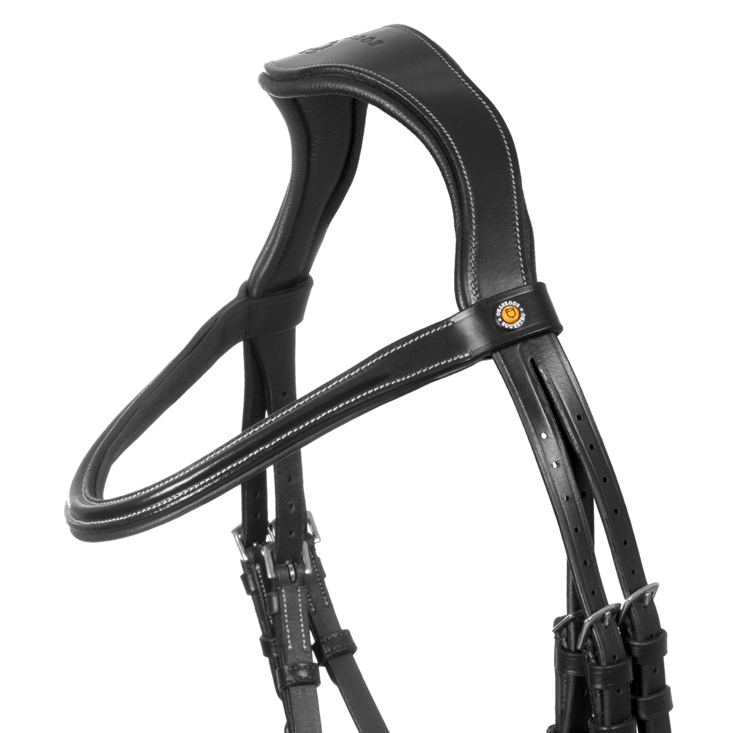 Anatomická kožená uzdečka Equestro s prohnutým nánosníkem
