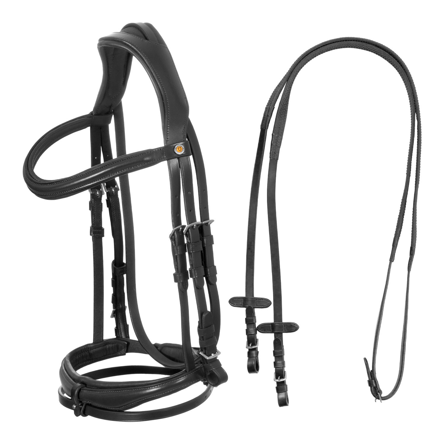 Kožená uzdečka Equestro s anatomickým nánosníkem