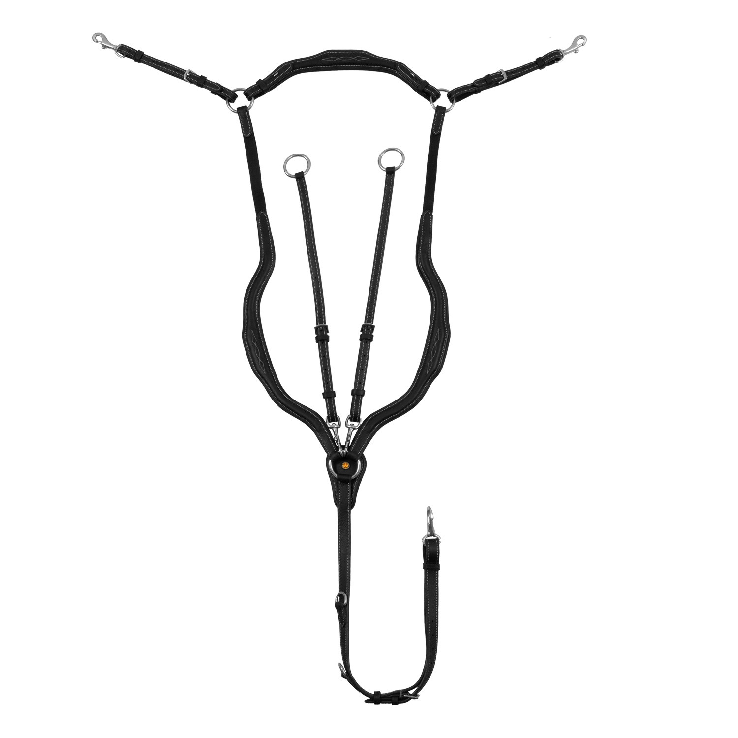 Anatomický kožený poprsník Equestro s odnímatelným martingalem