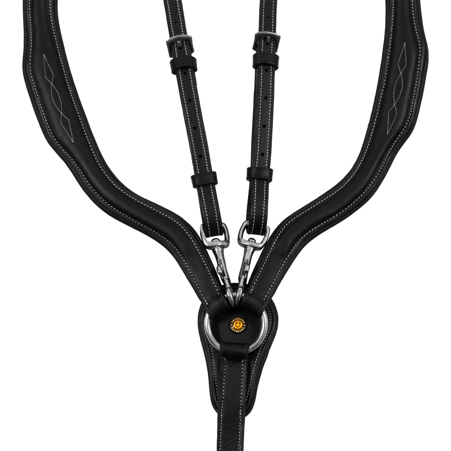 Anatomický kožený poprsník Equestro s odnímatelným martingalem