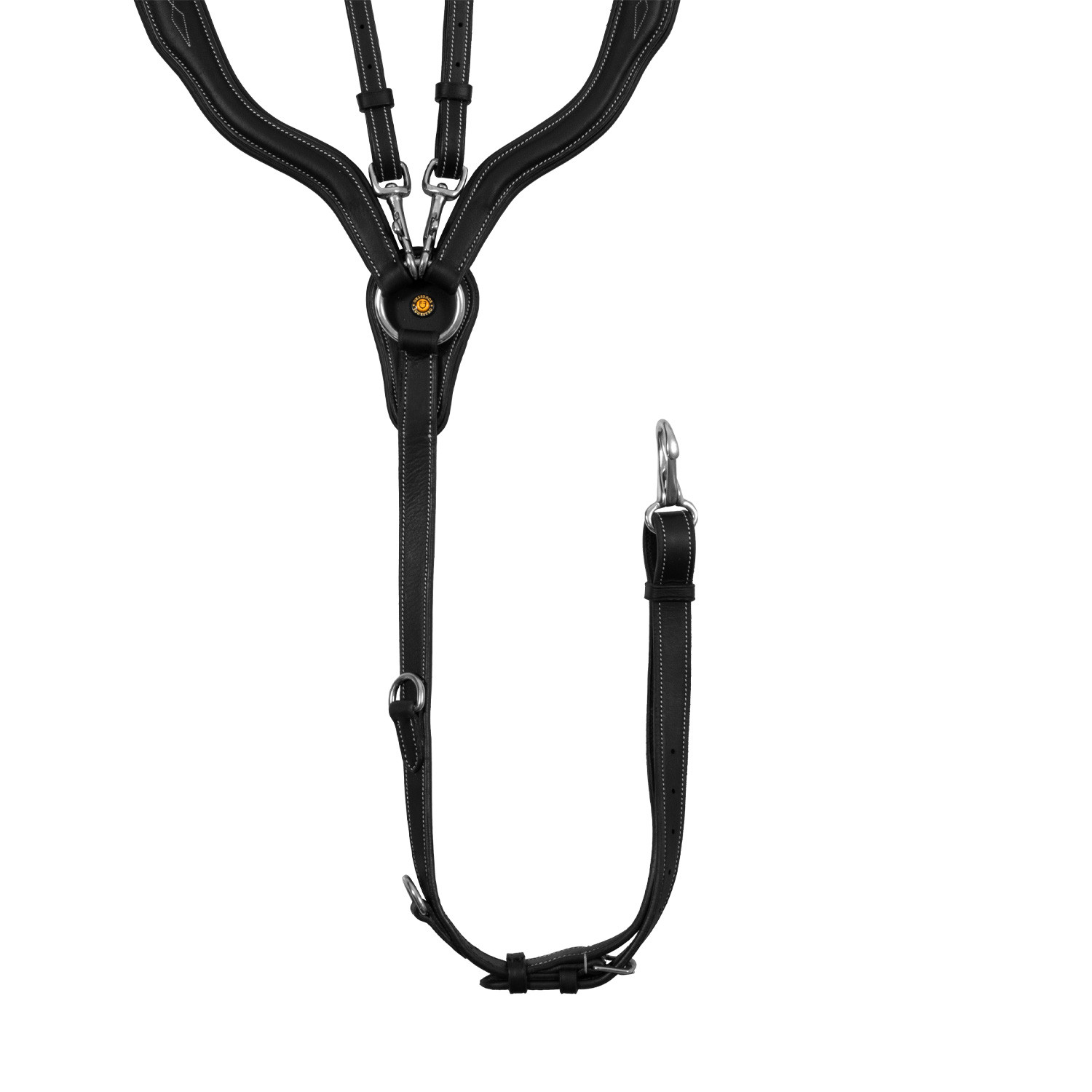 Anatomický kožený poprsník Equestro s odnímatelným martingalem