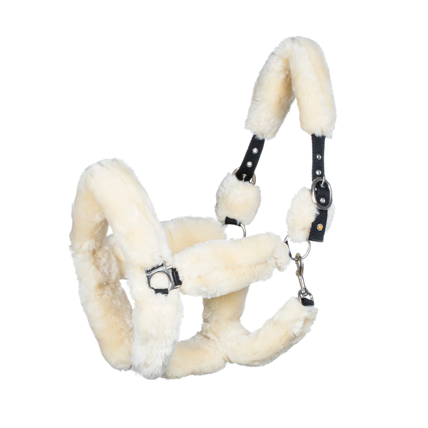 Polypropyleen halter bedekt met synthetisch schapenvacht