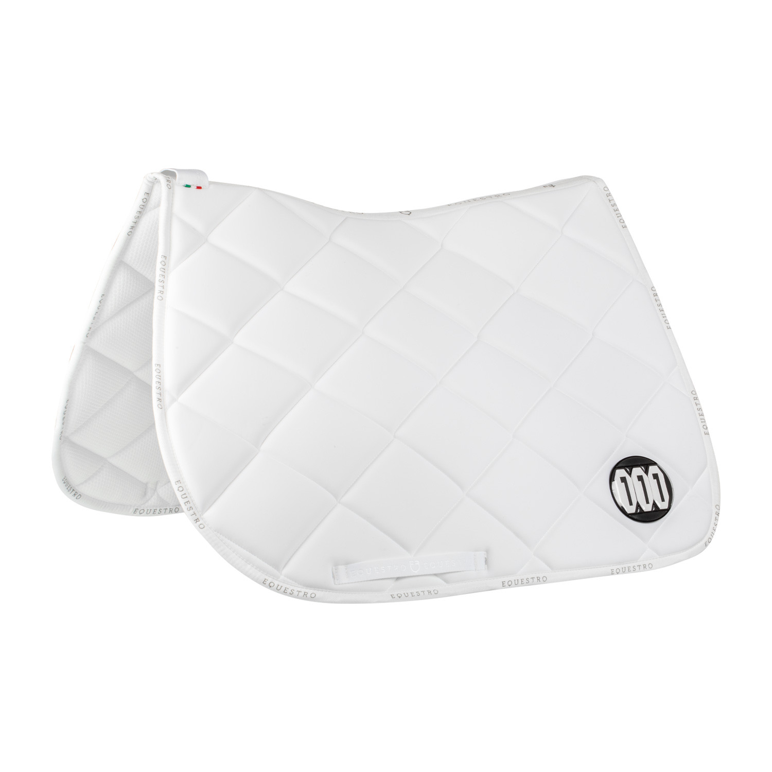 Technical fabric saddle pad with number holder