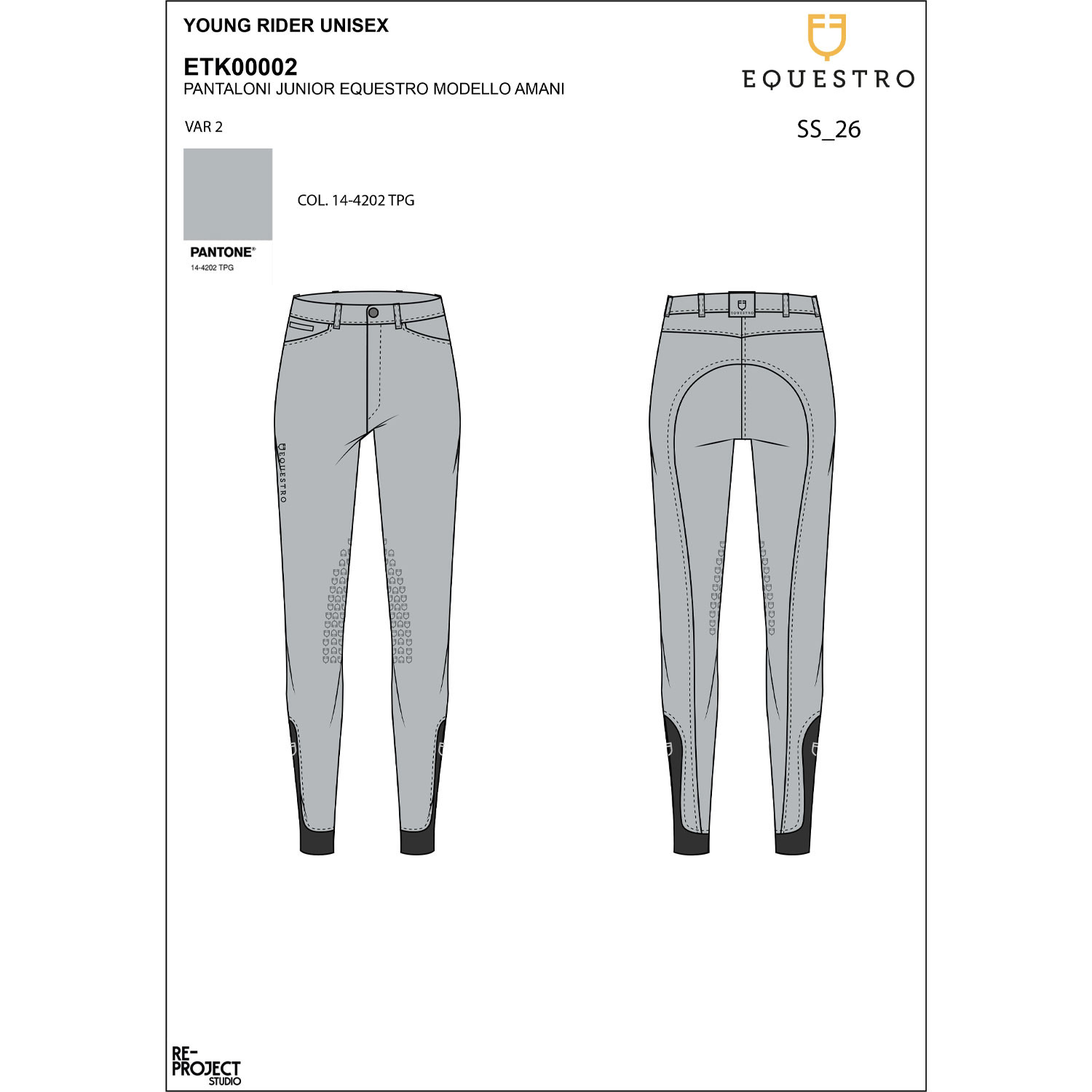 Dětské unisex slim fit jezdecké rajtky Equestro
