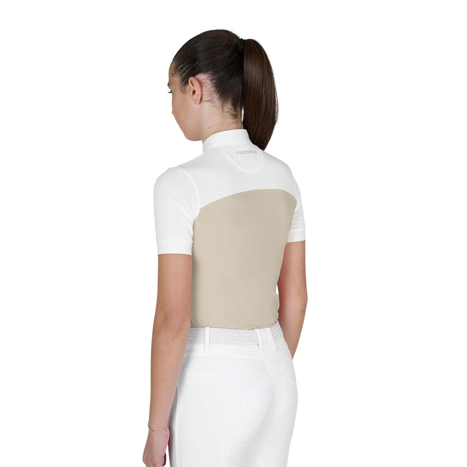 Dívčí slim fit závodní tričko Equestro se síťovanou horní částí