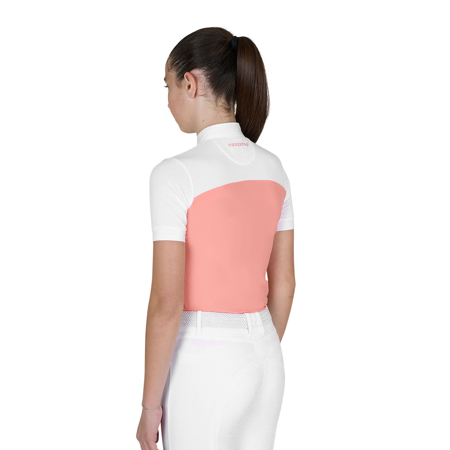 Dívčí slim fit závodní tričko Equestro se síťovanou horní částí