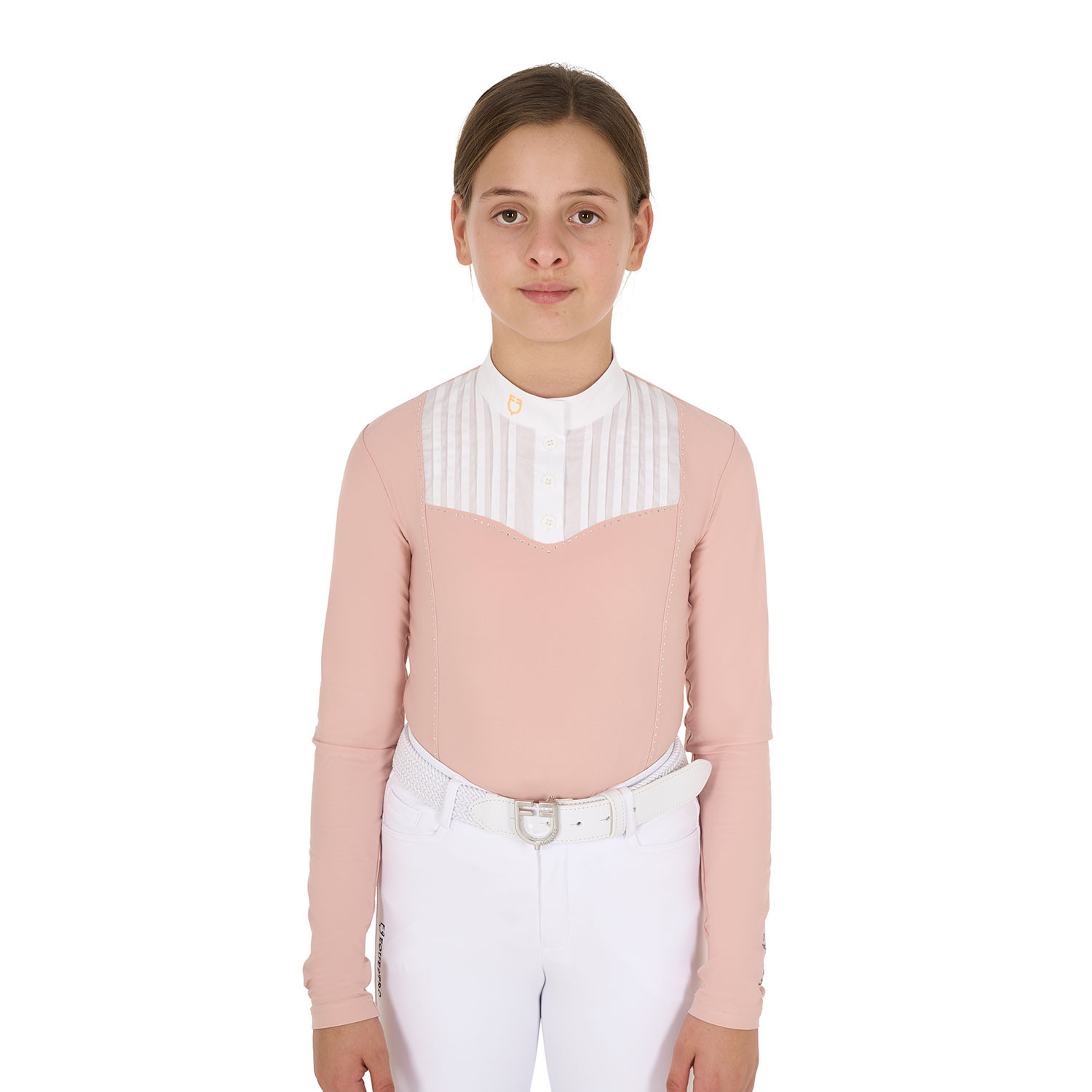 Dívčí slim fit závodní tričko Equestro s kamínky