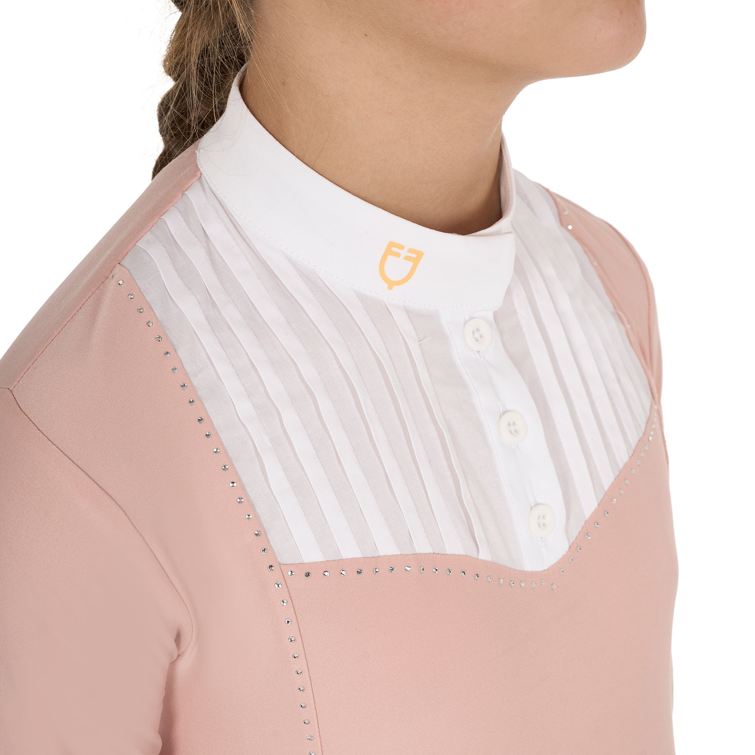 Dívčí slim fit závodní tričko Equestro s kamínky