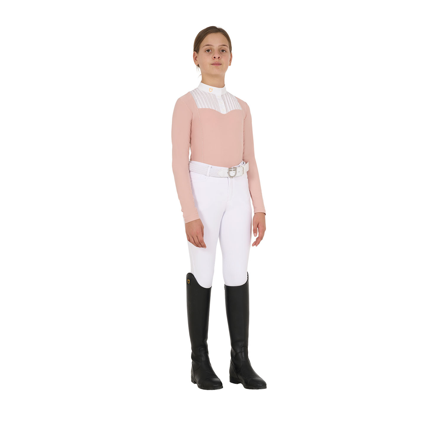 Dívčí slim fit závodní tričko Equestro s kamínky