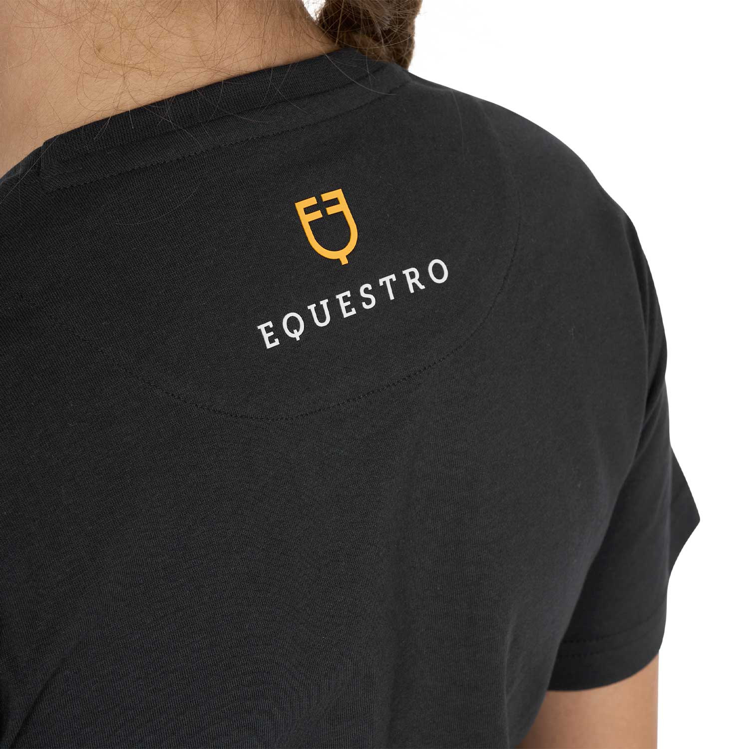 Dívčí slim fit tričko Equestro s růžově třpytivým logem