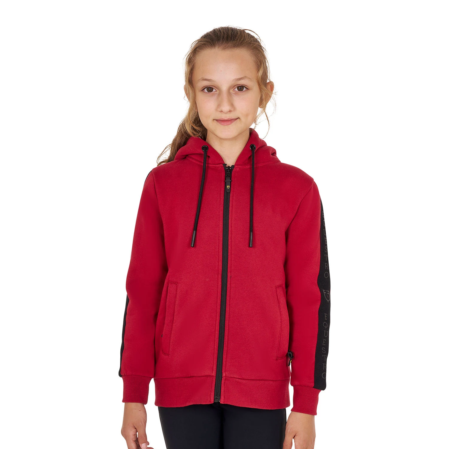 Mädchen-Sweatshirt mit durchgehendem Reißverschluss und Fleece-Innenfutter