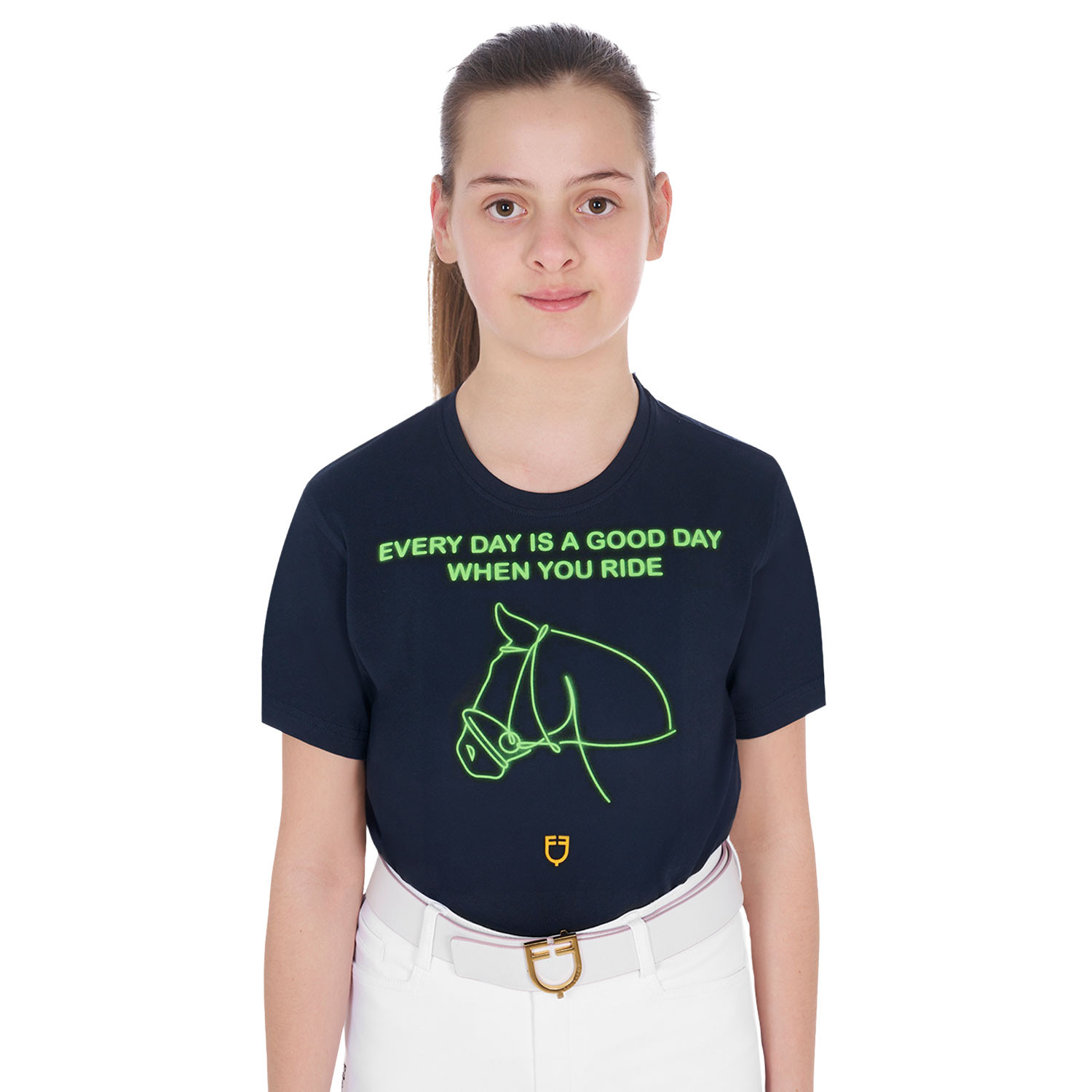 Dívčí slim fit tričko Equestro s neonovým potiskem