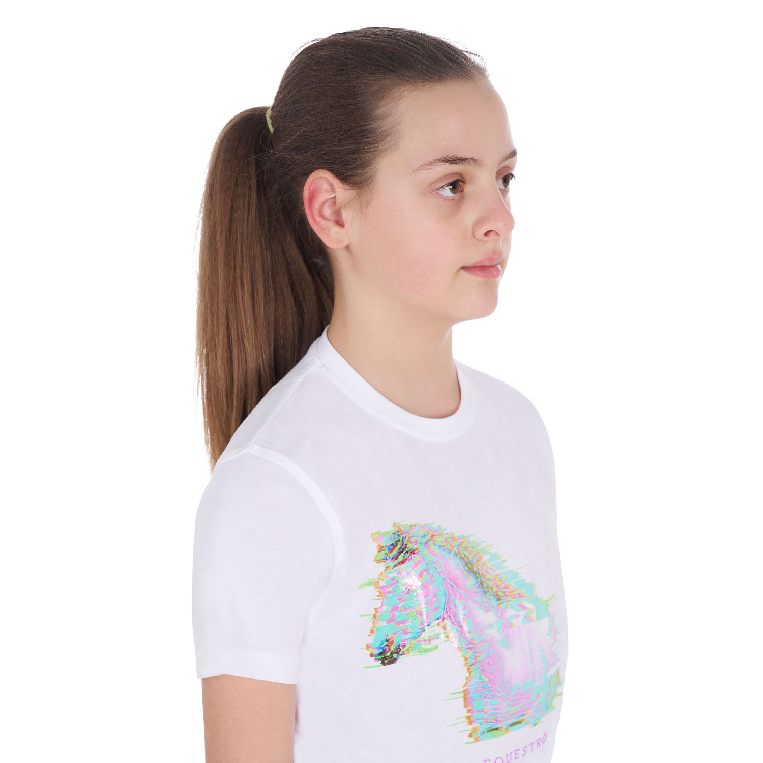 Dívčí slim fit tričko Equestro s potiskem koně