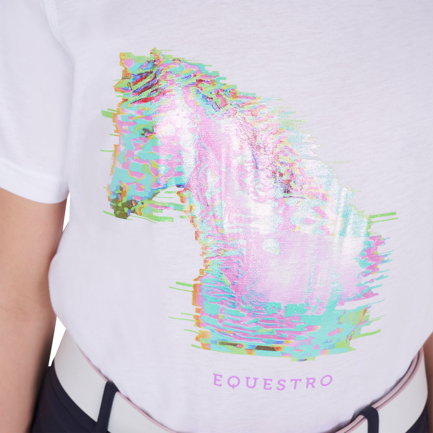 Dívčí slim fit tričko Equestro s potiskem koně