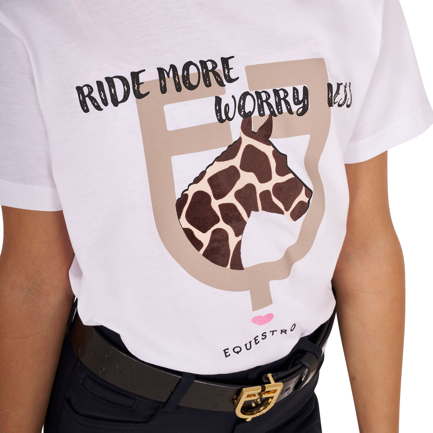 Dívčí bavlněné tričko Equestro Ride More Worry Less