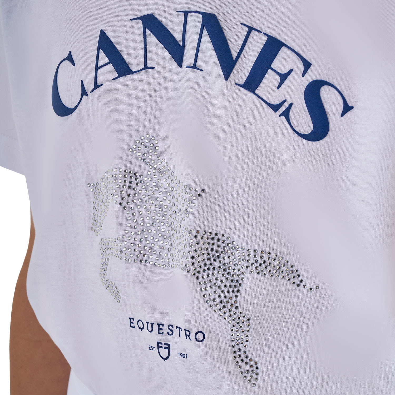 Dívčí bavlněné tričko Equestro Cannes s kamínky