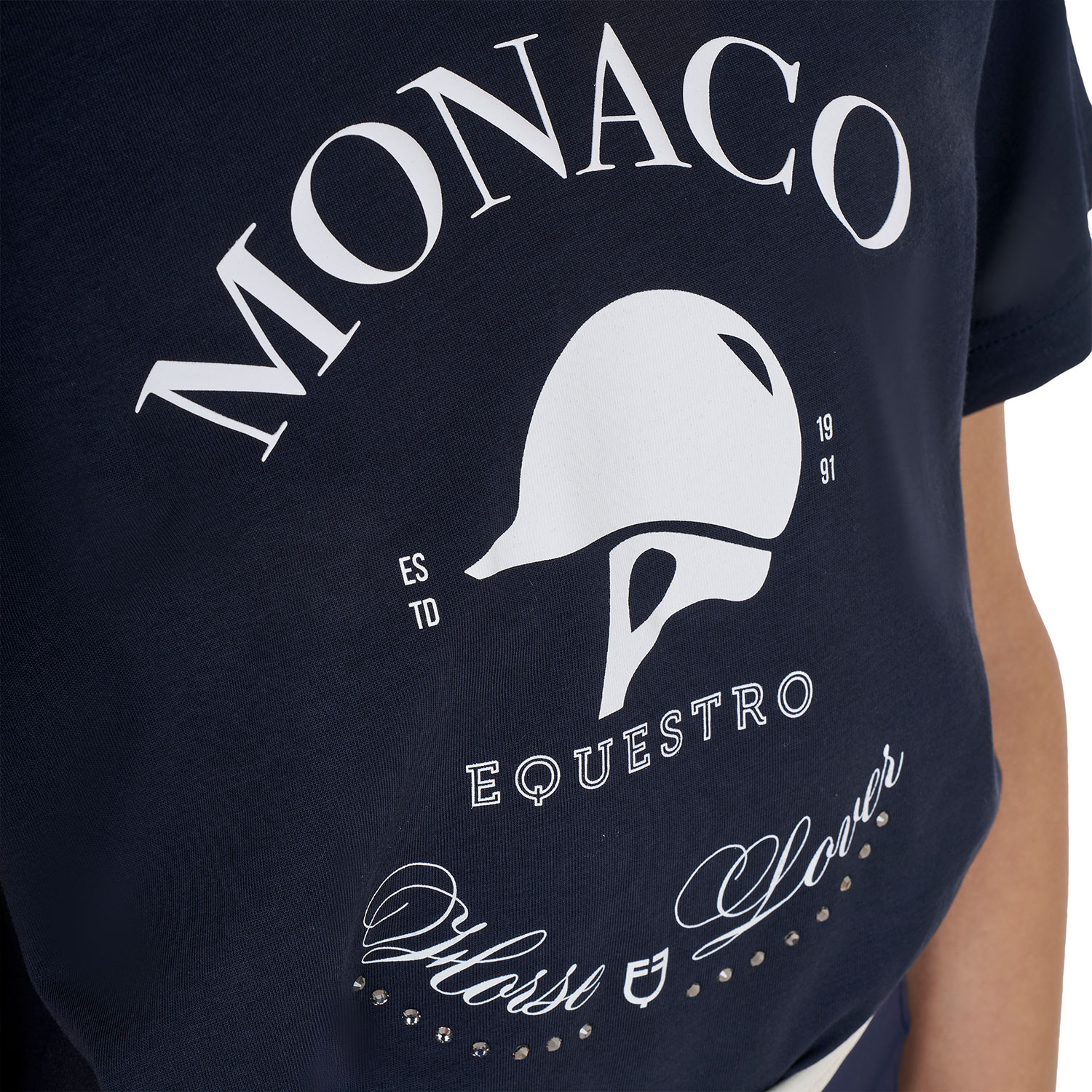 Dívčí bavlněné tričko Equestro Monaco s kamínky