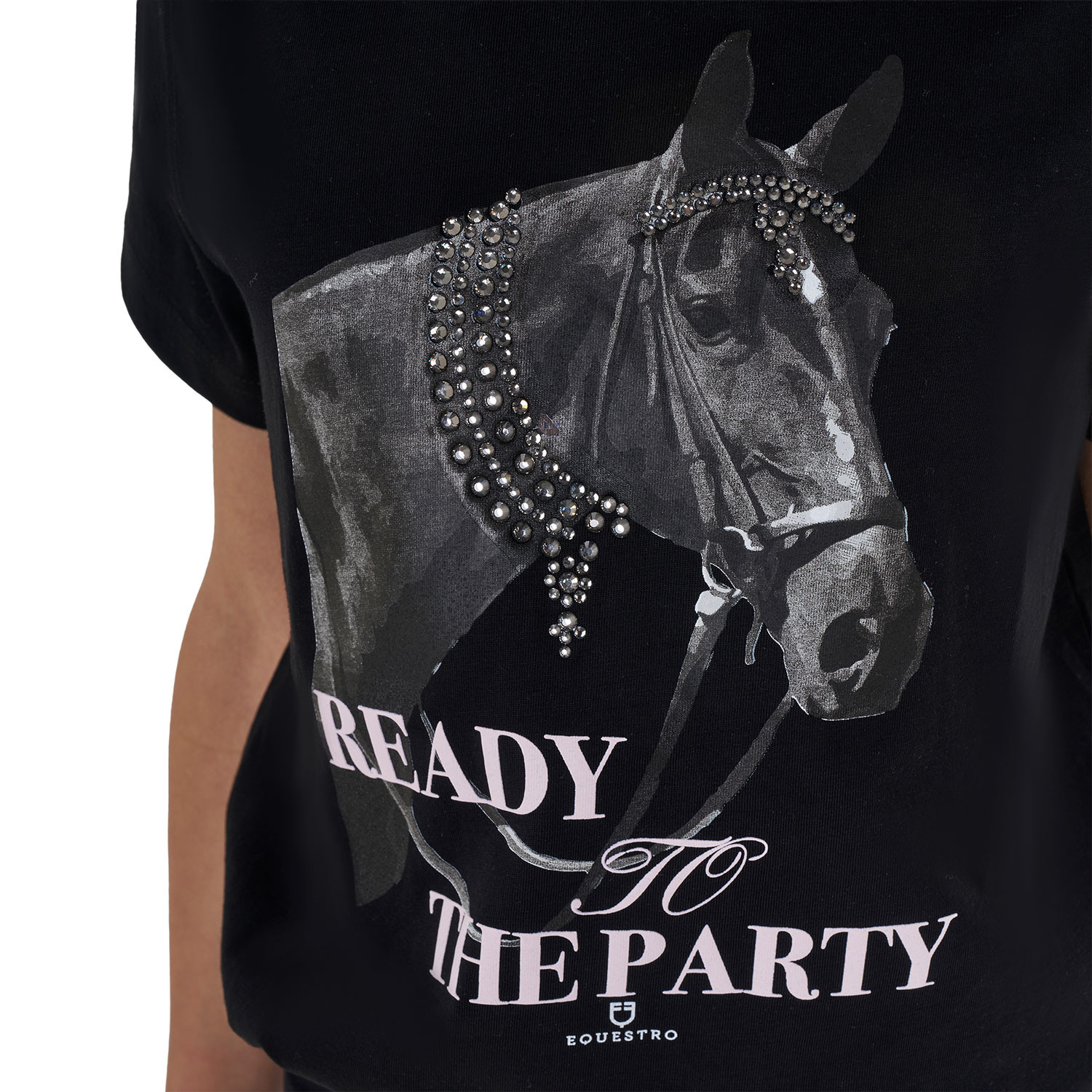 Dívčí bavlněné tričko Equestro Ready To The Party s kamínky